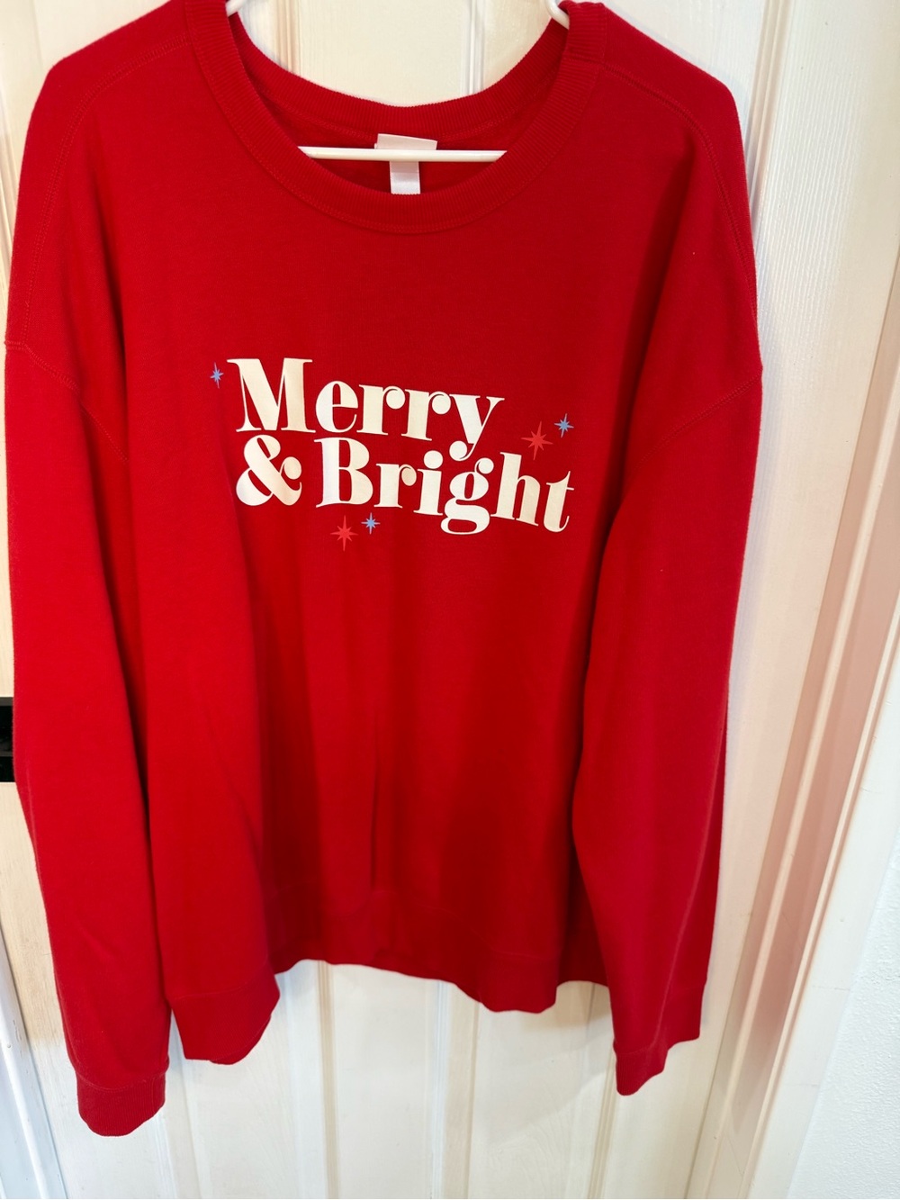 Wondershop Merry & Bright Christmas Sweatshirt Red XXL
